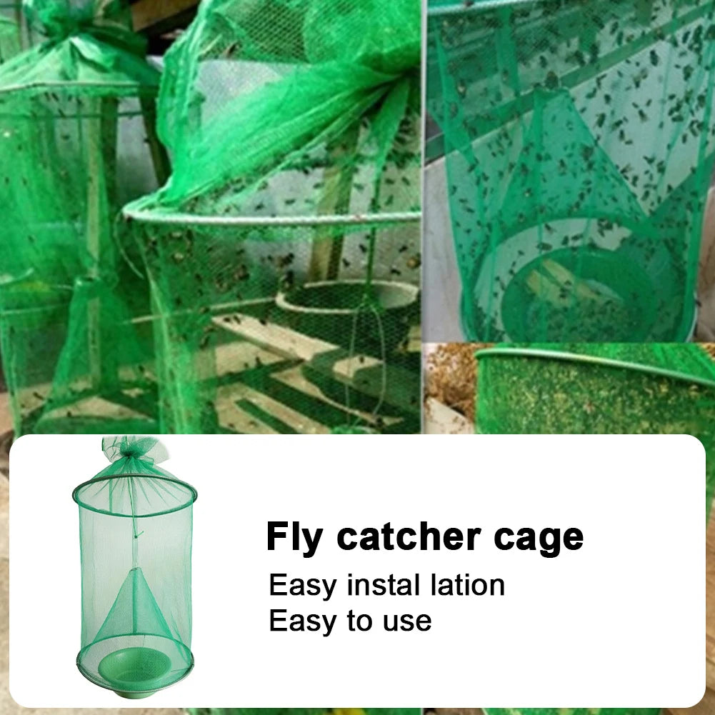 Hanging Flies Net Traps Reusable Folding Flies Flytrap Cages Practical Insects Pest Traps Pest Control Tool for Household Garden