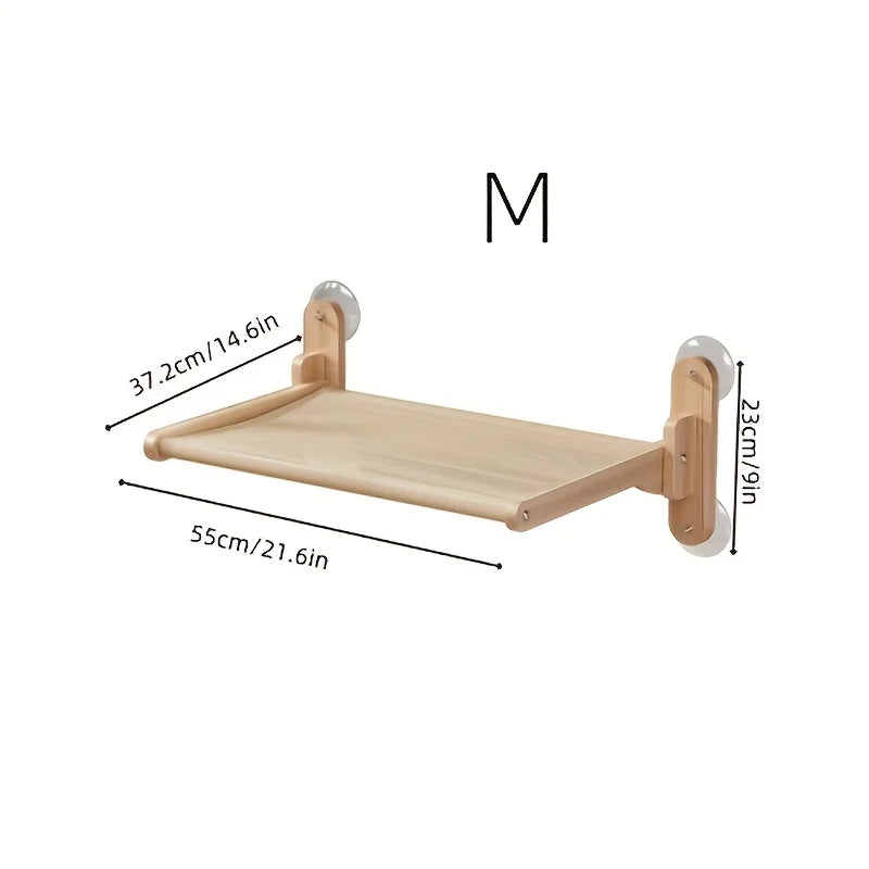 Cat hammock, cat window, suction cup cat bed, suspended sunbathing cat bed, solid wood cat climbing frame, balcony pet supplies