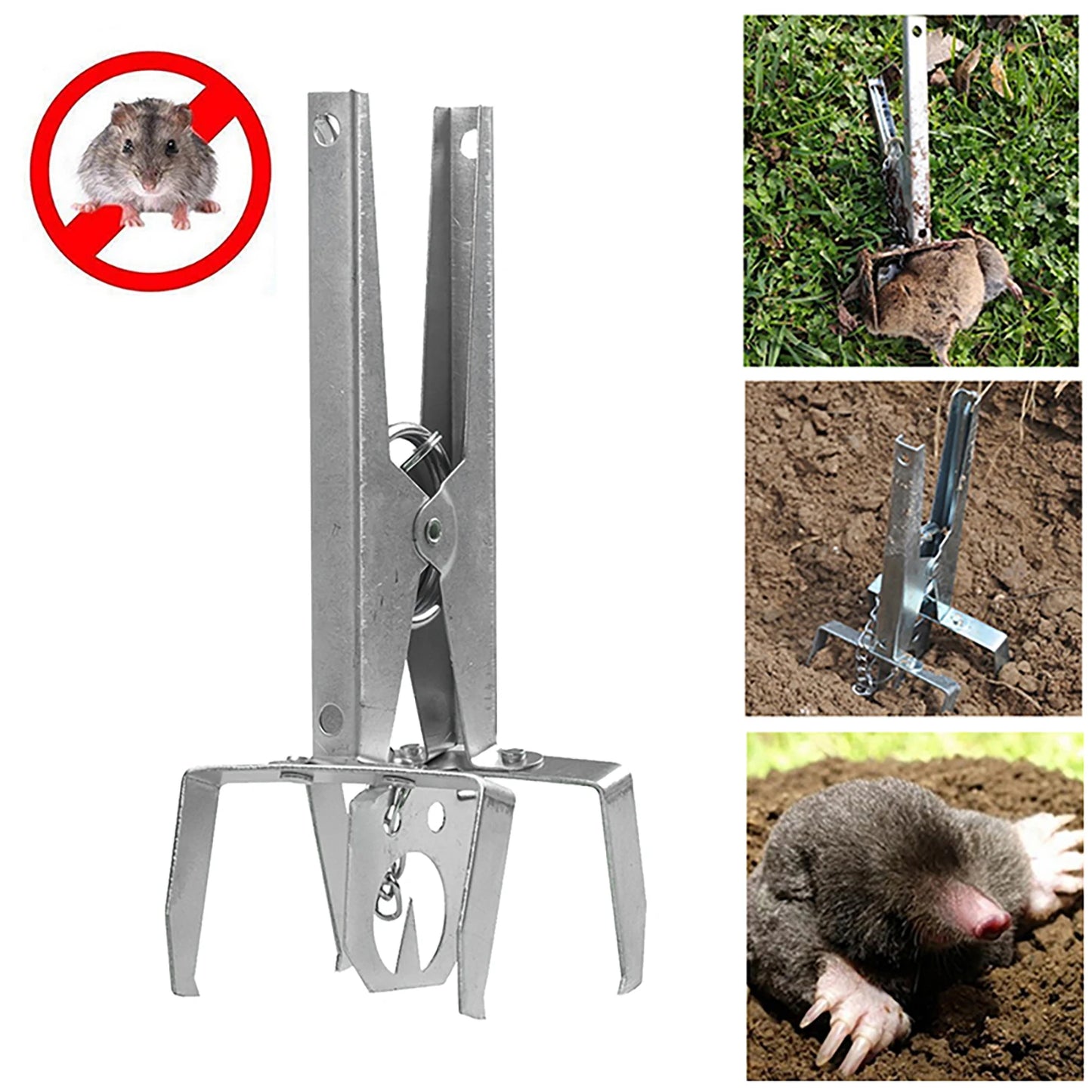 Mole Eliminator Trap Alvanized Steel Mole Trap Pest Control Metal Scissor Clip