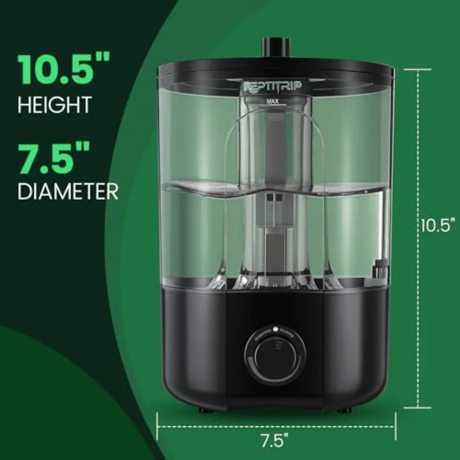 1 Gallon Reptile Humidifier Fogger for Terrariums with Adjustable Fog Volume Perfectly Designed for Bearded Dragons Lizards Gec