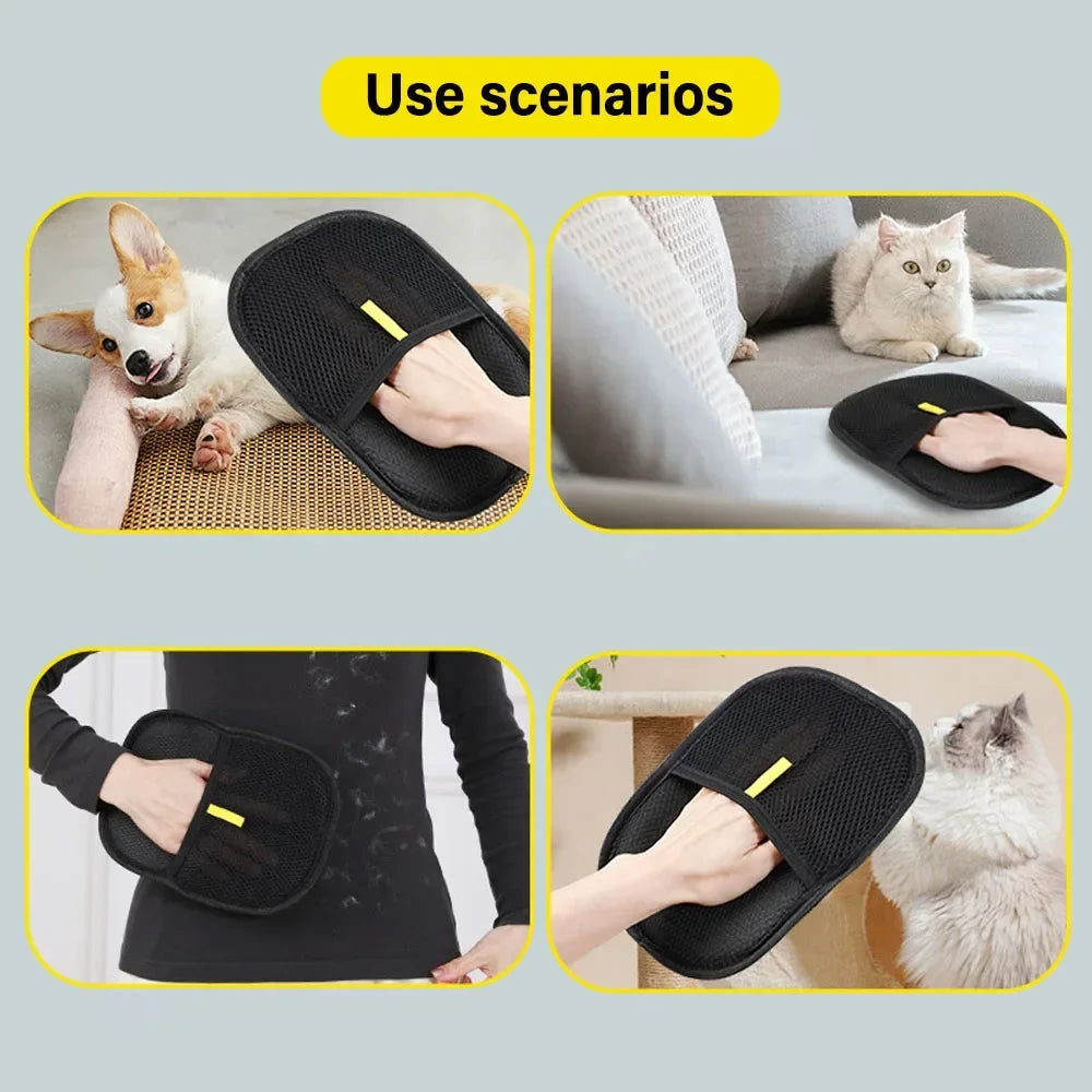 Dog Glove Brush Cat Hair Glove Wool Removal Glove Pet Hair Remover Static Dedusting Brush For Dogs Cats Supplies