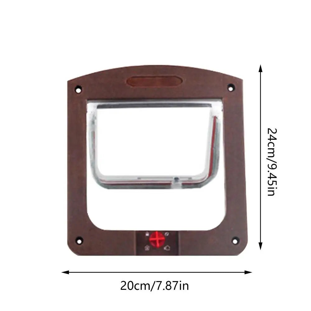 Pet Door 4 Way Locking Large Dog Cat Door Flap Install in Interior Exterior Door Weatherproof Pet Door for Wooden PVC Metal Door