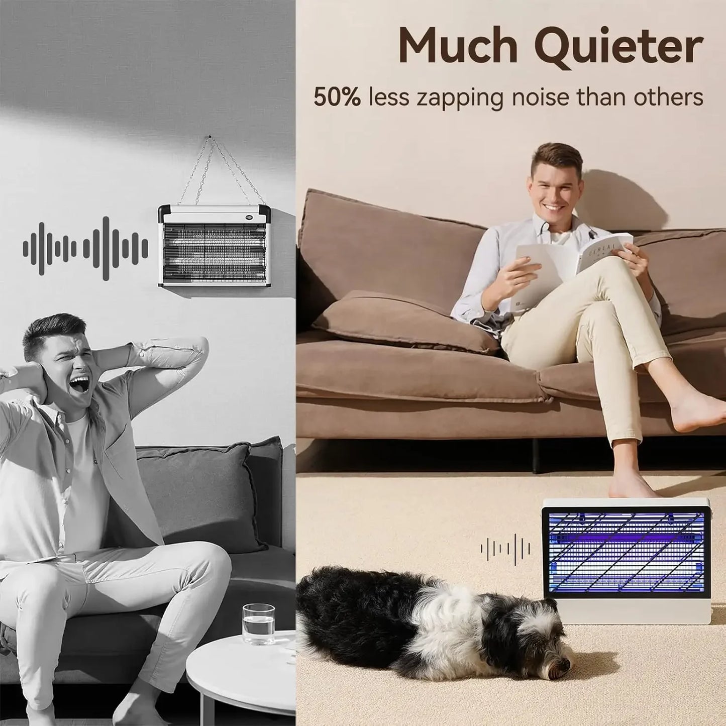 2-Pack GeckoMan Quiet Hybrid Spectrum 20W Indoor Bug Zapper Indoor Fruit Fly Traps for Indoors Mosquito Zapper Electric Fly