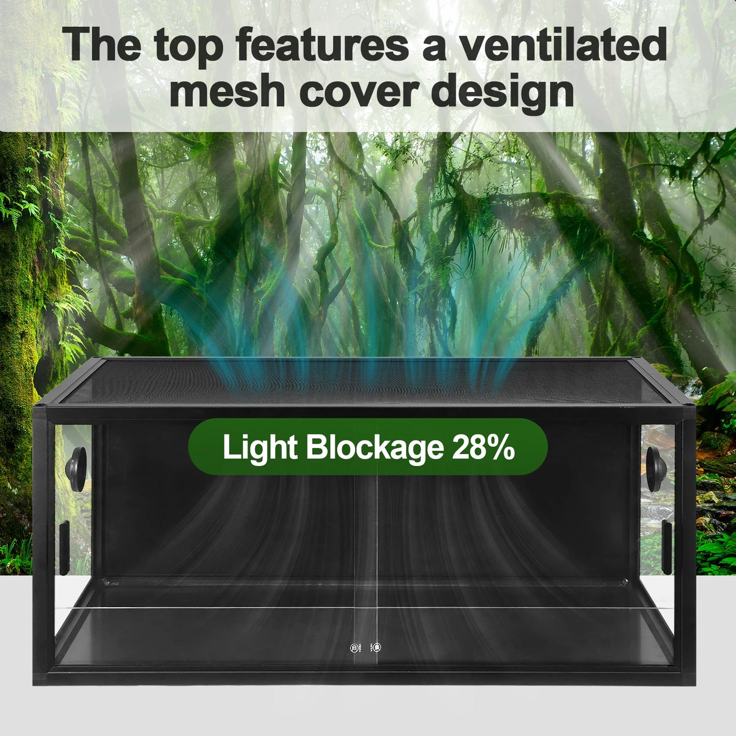 Reptile Breeding Box Detachable Plant Gecko Ecological Tank Front Opening Detachable Reptile Terrarium for Snake Lizard Breeding