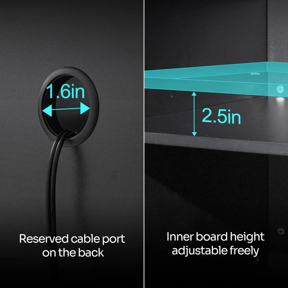 Reptile Terrarium Stand Wooden Terrarium Cabinet with Storage and Adjustable Shelf, Reptile Tank Stand for 24”Wx18”D Te