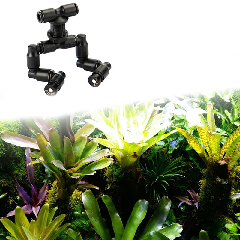 Reptiles Terrarium Double Nozzle Fogger Mist Sprinkler 360° Adjustable Aquarium