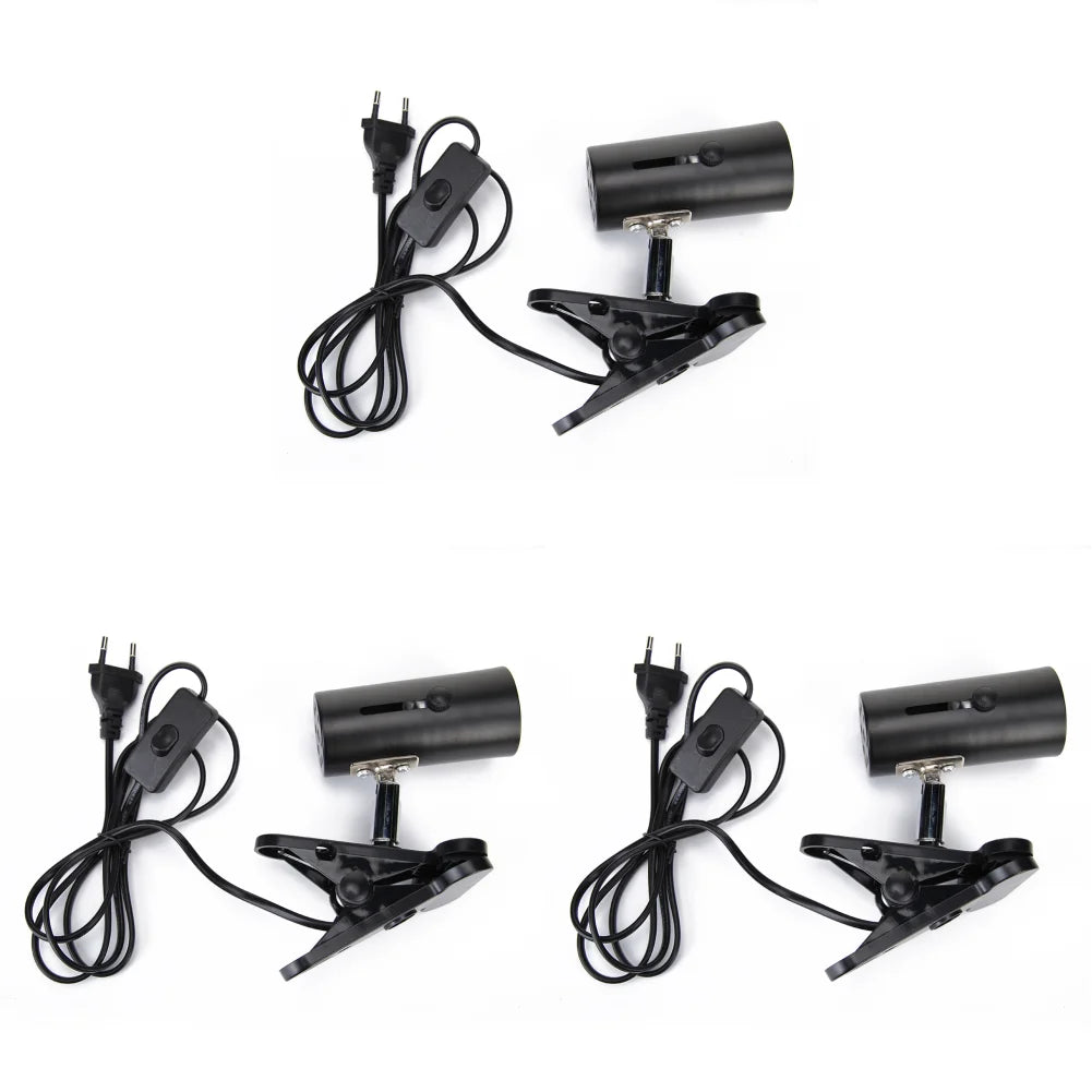 3-1PC E27 Heating Reptile Lamp Holder UVA UVB Clip-on Bulb Cover for Pet Light Tortoise Ceramic Lamp Holder with Switch Clip