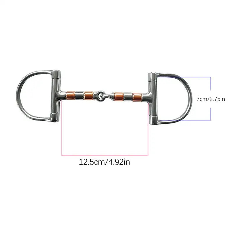 D Ring Horse Bit Horse Mouth Bit With Copper Roller Mouth D-Ring Snaffle Bits Single Joint Horse Bit Professional Ring Snaffle