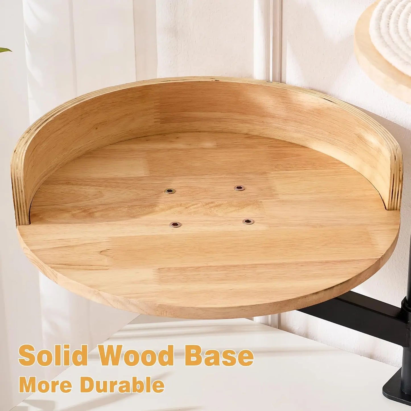 Cat Desk Bed 15.75', 360° Rotating, Height Adjustable, Up to 22kg, for Office & Gaming Tables