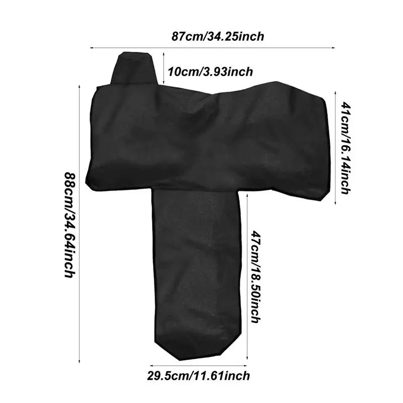 Horse Saddle Cover Dustproof Moistureproof Waterproof Oxford Cloth Saddle Care Storage Bag Black