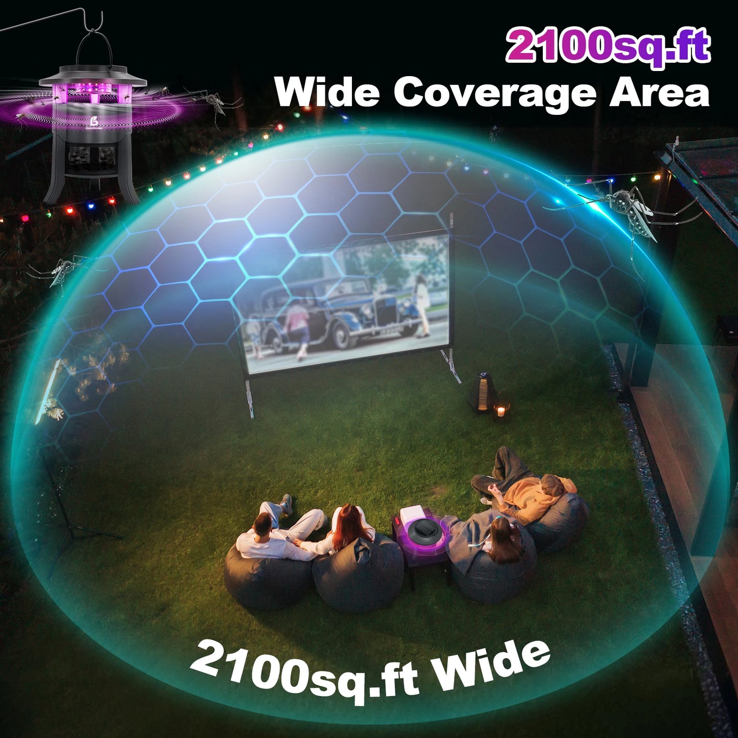 Bug Zapper Outdoor, Mosquito Zapper, Electric Fly Zapper, Mosquito Killer, Fly Traps,Flying Insects Zapper Indoor Outdoor