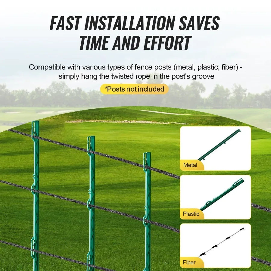 1000Ft 305M Electric Fence Wire Fencing Polywire Horse Cattle Livestock