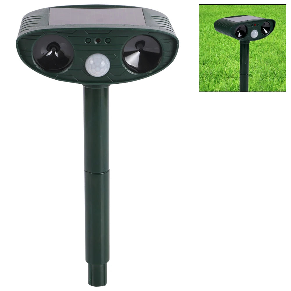 Ultrasonic Animal Repellent with Motion Sensor Squirrel Animal Repellent Waterproof Rechargeable for Garden Yard Farm