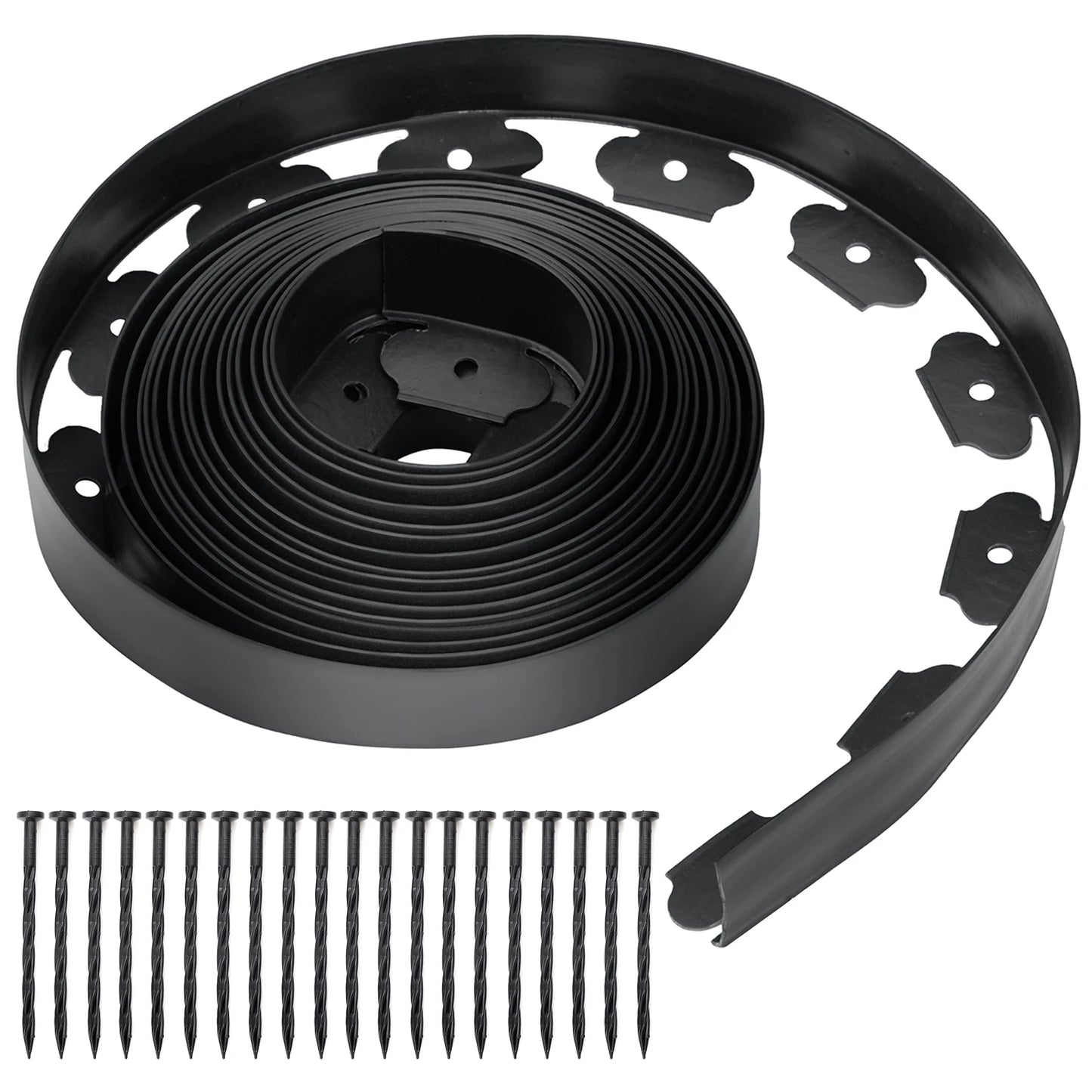 12M Fixed Garden Barrier Lawn Grass Plastic Edging Border Landscape Edging Garden Edge Kit With 60 Anchoring Spikes Easy Install