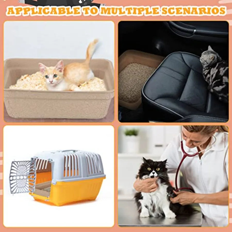 30 Pack Disposable Paper Cat Litter Boxes 16.7 x 12.8 x 4.1 Inch Portable Litter Trays for Cats Kittens Hamsters Guinea Pigs Mi