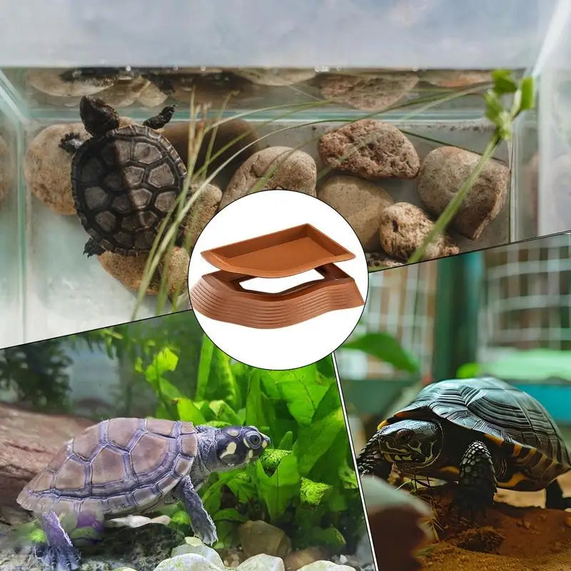 Reptile Water Bowl Anti-Slip Turtle Bathing Pool Tortoise Feeder Tortoise Feeding Dish for Hamster Tortoise Water Bowl