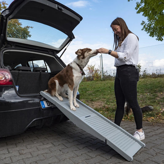 Folding Portable Pet Stair Ramp Non-Slip Rug Surface Dog SUV & Truck Ramp Pet Ramp Stairs for Medium & Large Dogs Get Into A Car