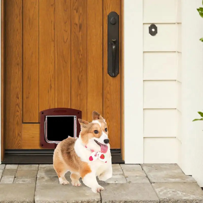 Pet Door 4 Way Locking Large Dog Cat Door Flap Install in Interior Exterior Door Weatherproof Pet Door for Wooden PVC Metal Door