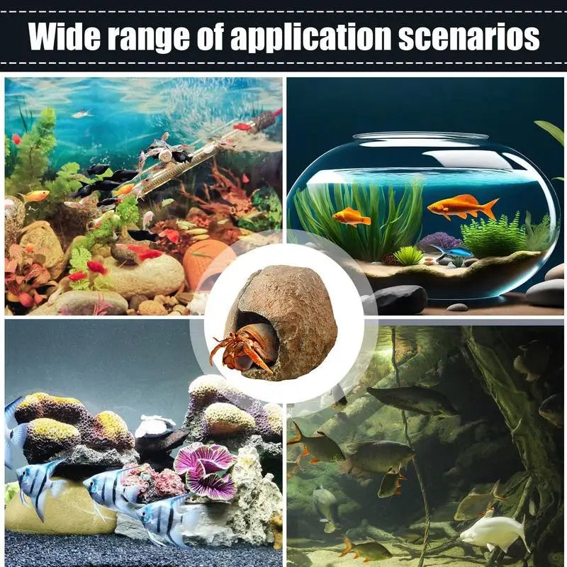 Magnetic Reptile Hide Cave Simulated Rock Appearance Shelter House Aquarium Betta Fish Shrimp Reptile Magnetic Resin Hide Caves