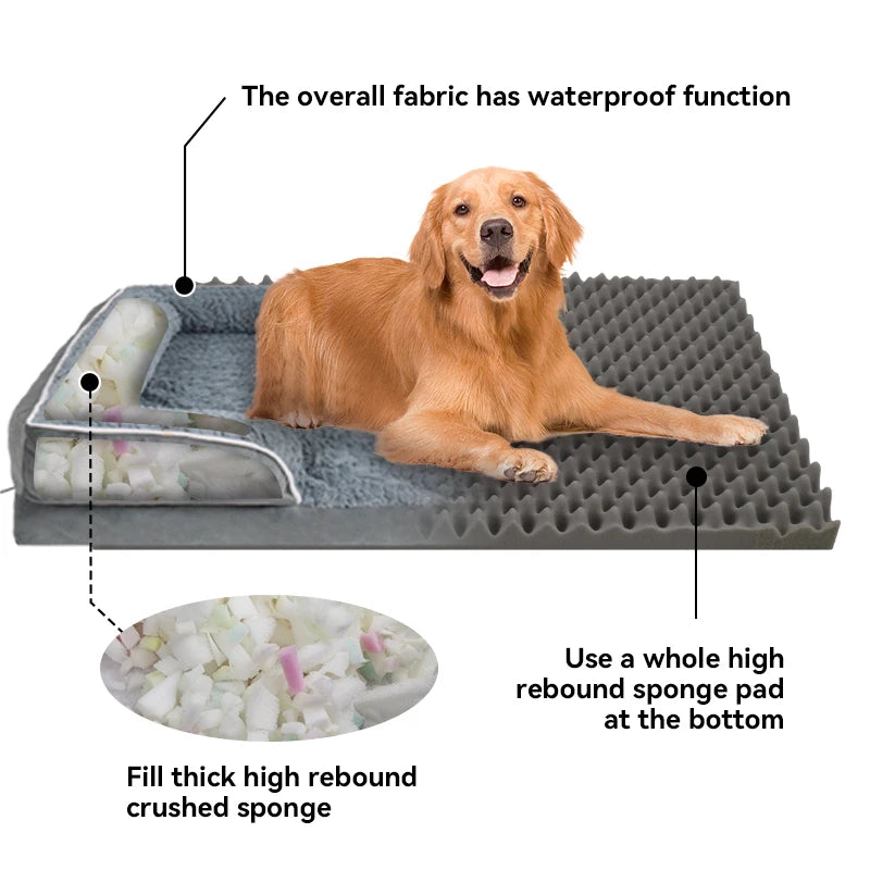 1 removable and clean dog sofa bed, anti-slip bottom, egg convex foam sponge, suitable for small and medium-sized dogs and cats
