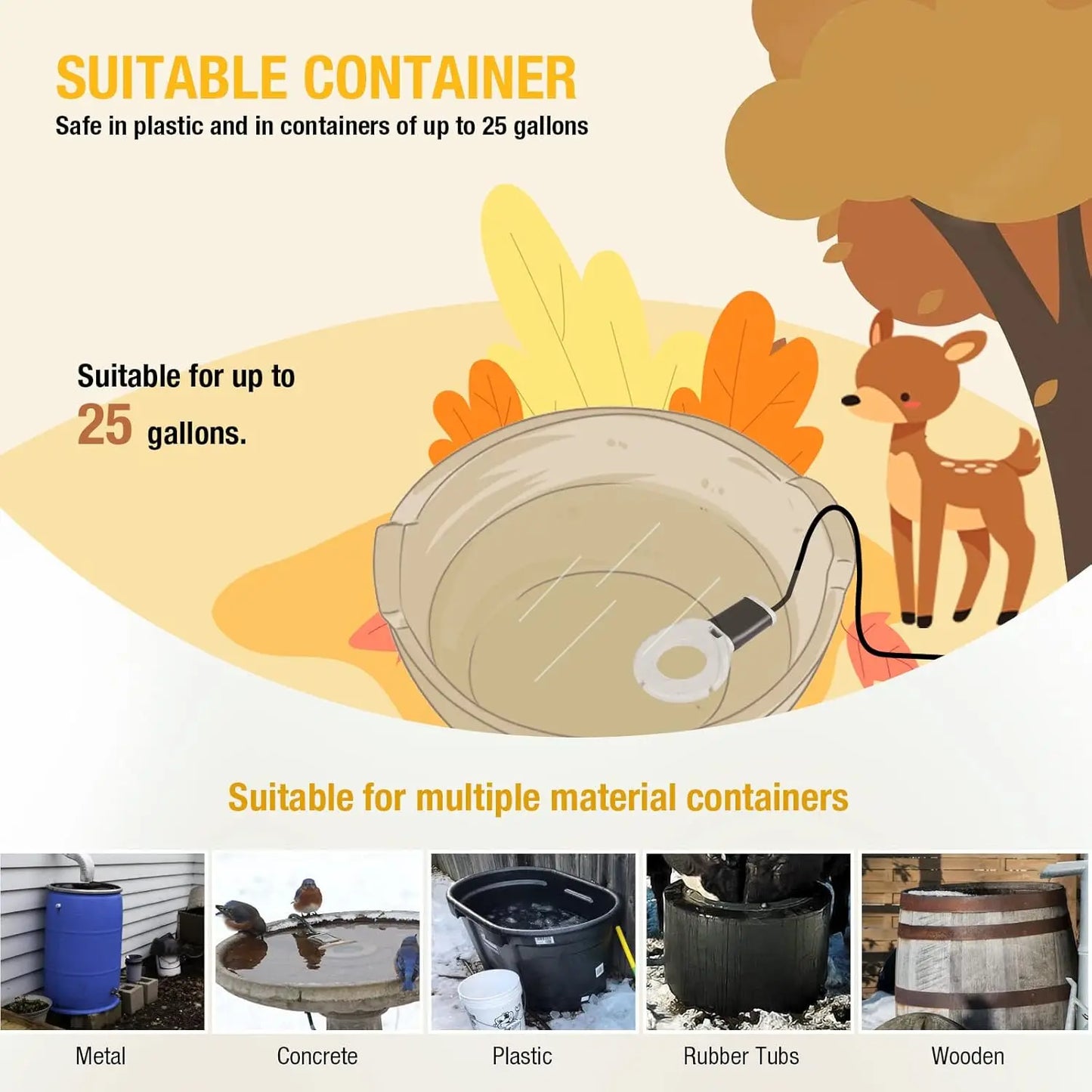 250Watt / 500Watt Stock Tank Heater Birds Cows Chicken Water Heater Cast Aluminum Thermostatic Control Water Trough Tank Heater