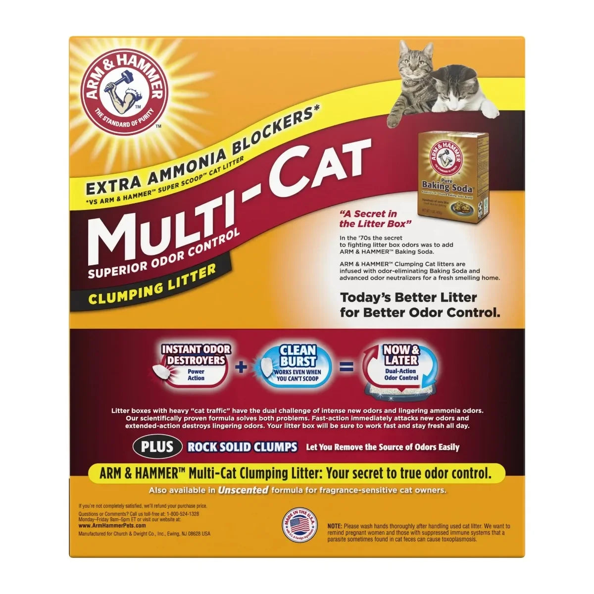 (2 pack) Superior Odor Control Cat Litter, Multi-Cat Clumping Litter, Clean Burst Scent, 40 lb