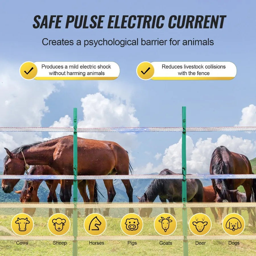 1640Ft 500M Electric Fence Tape Fencing Polytape Horse Cattle Livestock