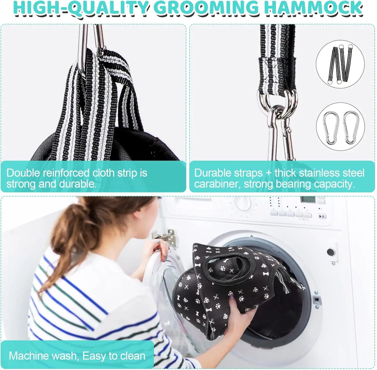 Pet Hammock, Dog Restraint Harness with Nail Clippers/Trimmer/Nail File/Comb, Sling Hanger for Nail Trimming Grooming (XXL)