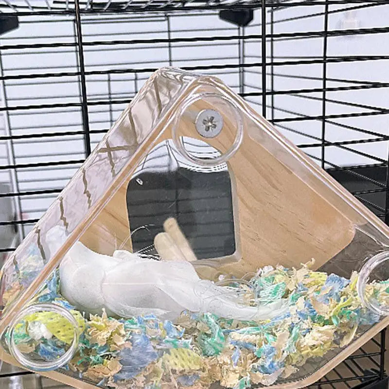 Parakeet Nest Box Lovebirds Nesting Station House Easy To Clean Transparent Bird Nesting Box For Budgie Conure Finch Tits