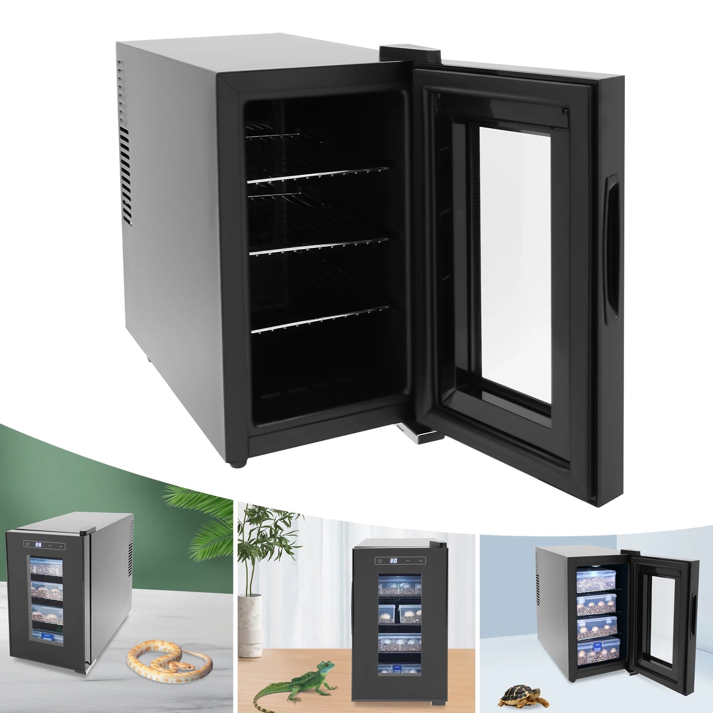 Professional Reptile Egg Incubator w/Precise 50-104°F Digital Thermostat,  Auto Heating/Cooling for Snakes/Lizards/Turtles