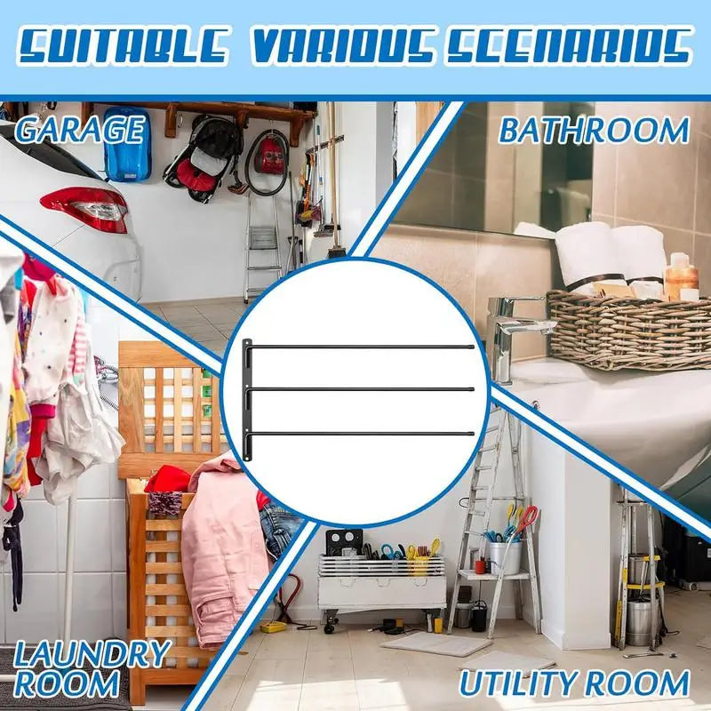 Saddle Rack Wall Mounted Horse Tack Storage Swinging Blanket Rack 180 Degree Swing Out Swinging Blanket Rack Saddle Pad