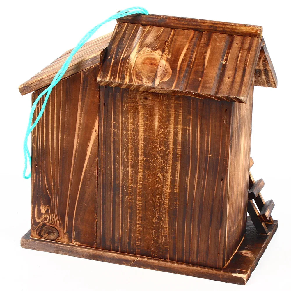 Bird/Squirrel Cage,Wooden Sparrows Bird Hanging Cage Squi-rrel Pet Bird Hamsters Cage Courtyards For Wild Birds To Perch