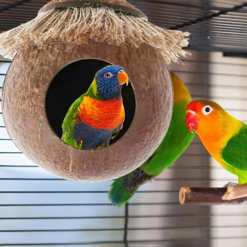 Parakeet Nest Bird Nest House Cute Appearance Parrots Parakeet Conures Cockatiel Small Animals House Pet Cage Habitats Decor