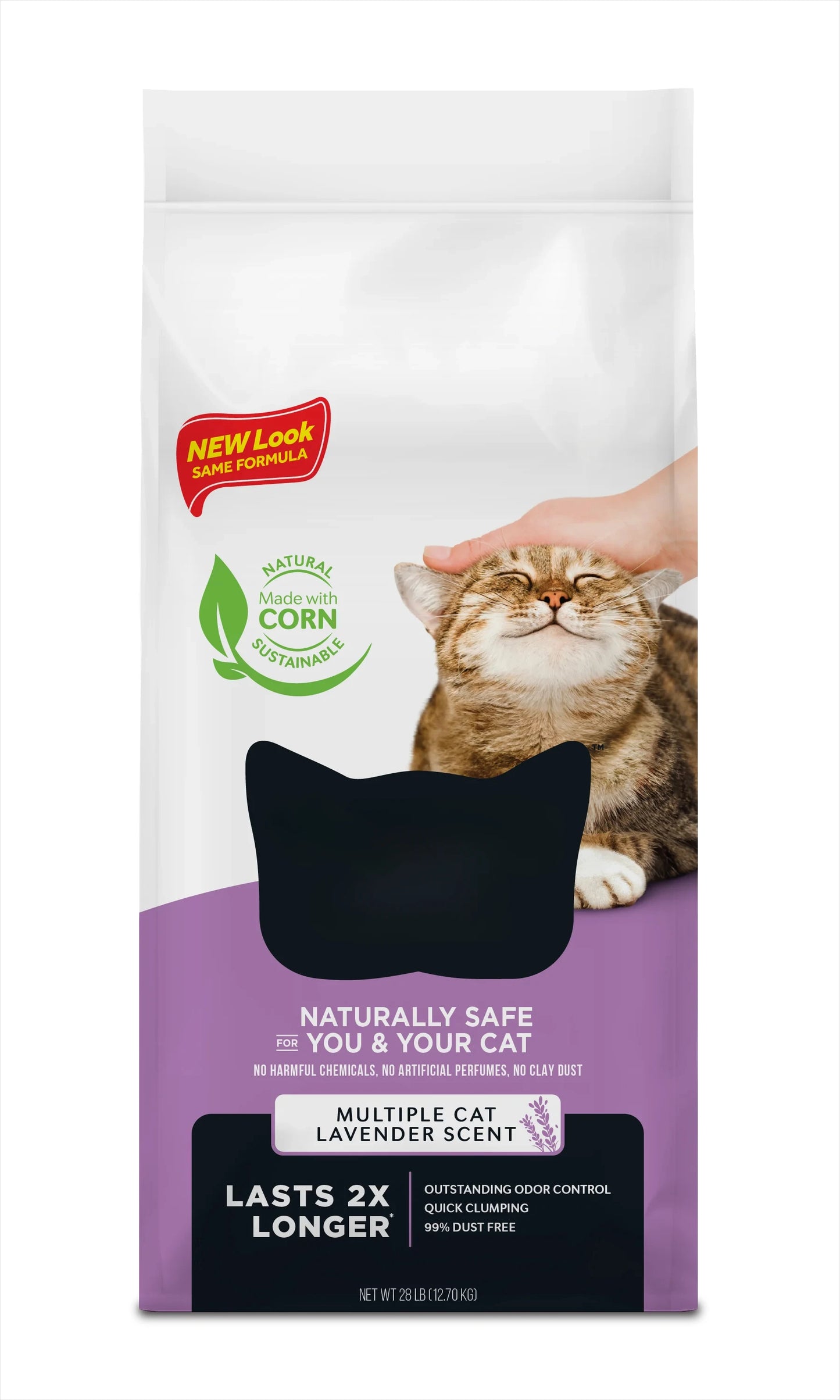 Multiple Cat Lavender Litter | Flushable | 99% Dust Free | Clumping | 15 lb