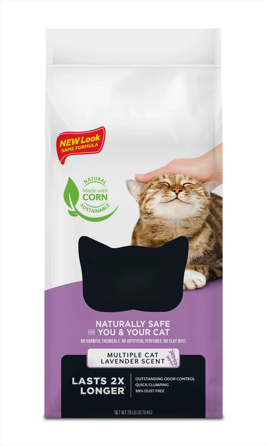 Multiple Cat Lavender Litter | Flushable | 99% Dust Free | Clumping | 15 lb