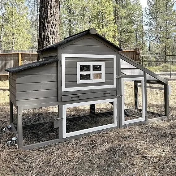 Mobile Chicken Coop with Wheels Expandable Chicken Tractor Outdoor Hen House for 2-4 Chickens 67.3 L