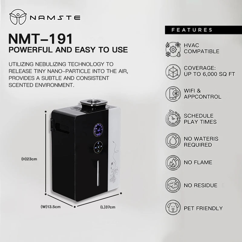 Namste 6000sq./ft. Commercial Aroma Diffuser Hotel Diffuser Fragrance Advanced Automatic Timing Fragrance Machine WiFi Control