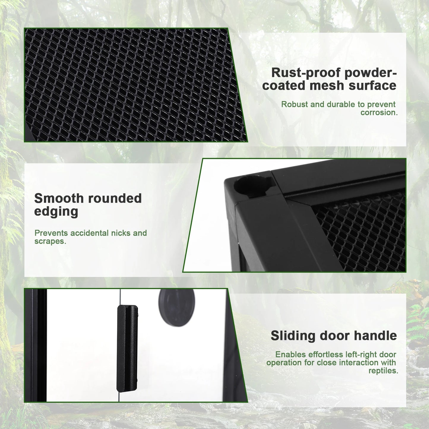 Reptile Breeding Box Detachable Plant Gecko Ecological Tank Front Opening Detachable Reptile Terrarium for Snake Lizard Breeding