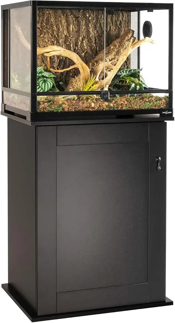 Reptile Terrarium Stand Wooden Terrarium Cabinet with Storage and Adjustable Shelf, Reptile Tank Stand for 24”Wx18”D Te