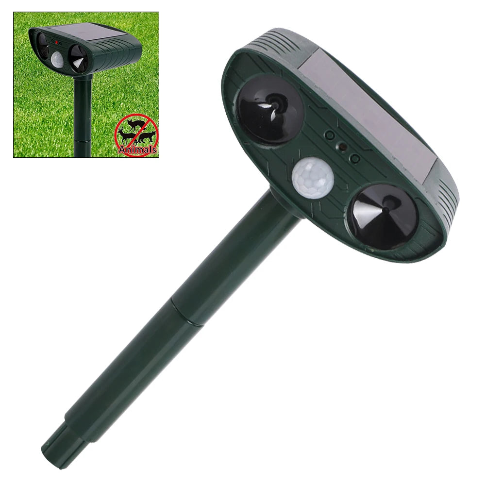 Ultrasonic Animal Repellent with Motion Sensor Squirrel Animal Repellent Waterproof Rechargeable for Garden Yard Farm
