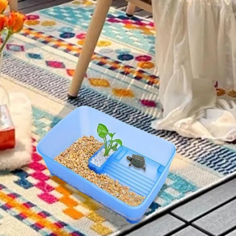 Deepened Turtle Tank Starter Kit Reptile Terrarium Basking Platforms for Aquatic Turtles 5 Multi-Functional Turtle Aquarium Kit