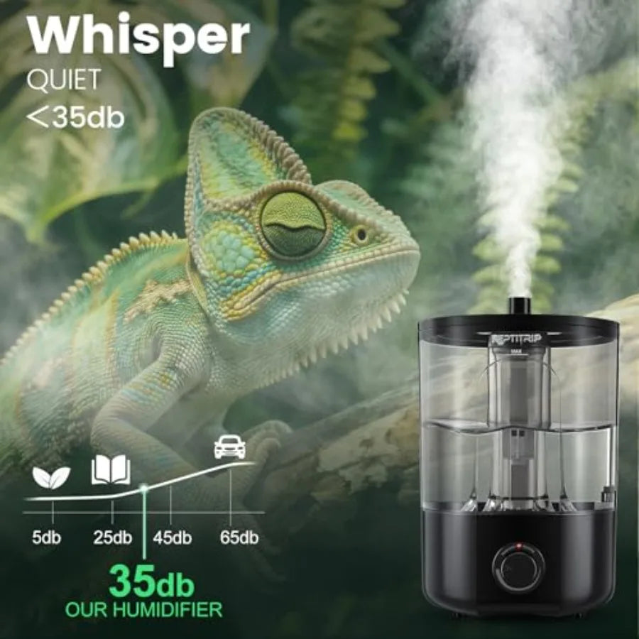 1 Gallon Reptile Humidifier Fogger for Terrariums with Adjustable Fog Volume Perfectly Designed for Bearded Dragons Lizards Gec