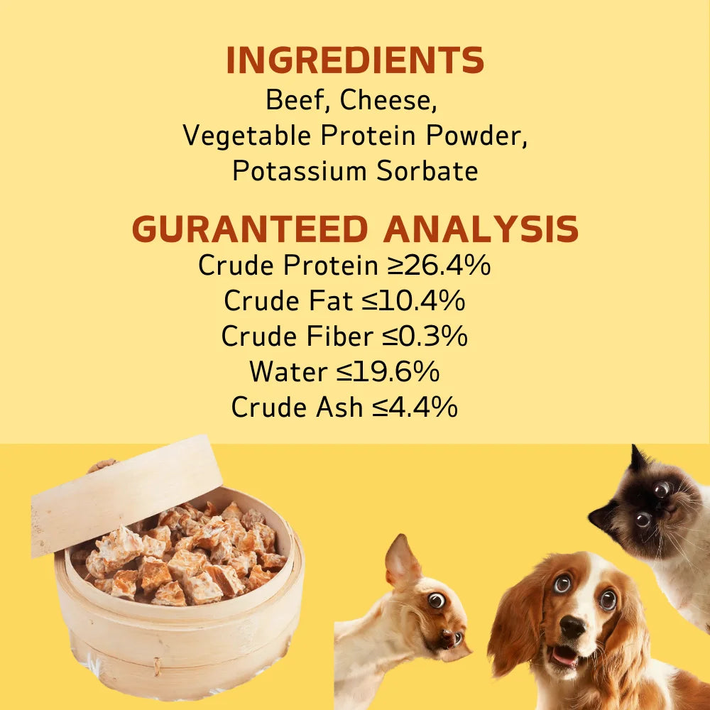 10.58oz/300g Snowflake Beef/Chicken Cubes/Slices, Chicken Salmon/Pumpkin Slices, All Natural Ingredients, Natural Dog Treats