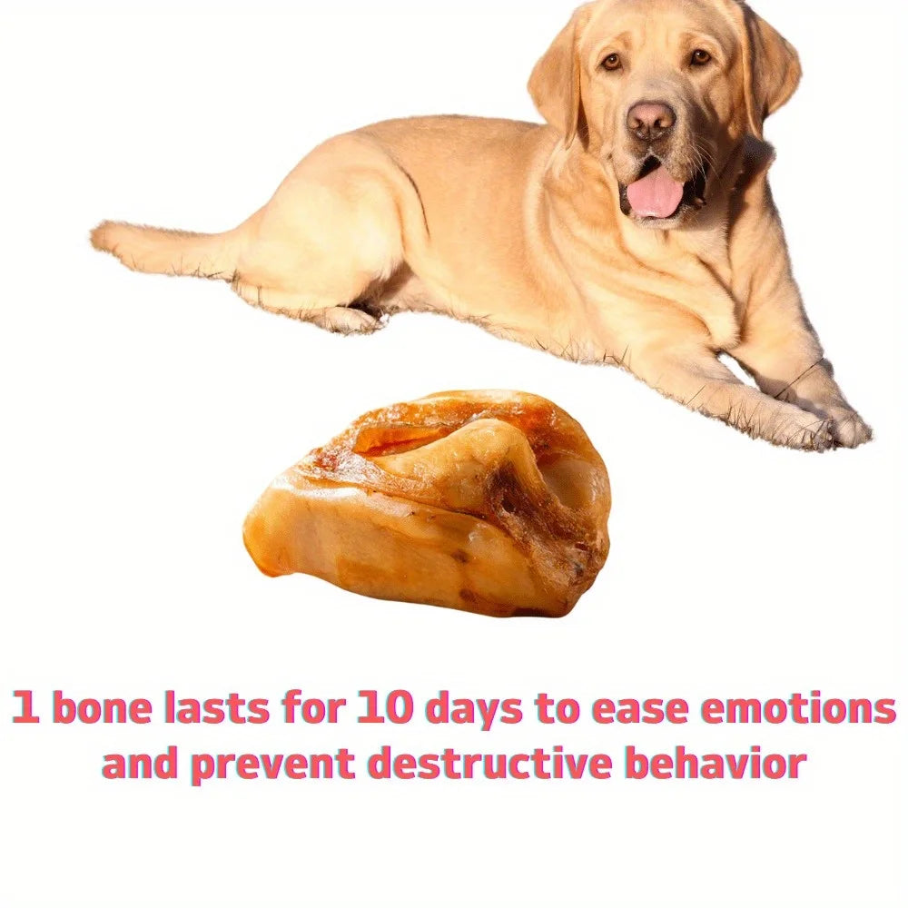 1 Pack (3Count)-11.64oz(330g)-Dog Bones Cow Knee Cap Bone for Small and Medium Breed Dogs Natural