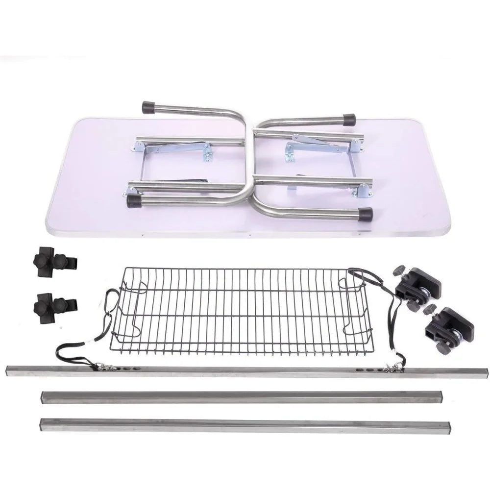 Pet Dog Grooming Table, Adjustable Large Heavy Duty Professional Foldable Trimming Stage with Arms, Noose, Mesh Tray