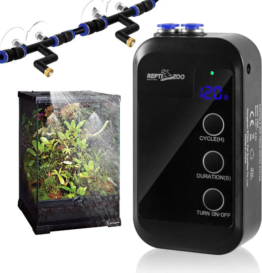 Reptile Humidifier, Mini Automatic Misting System with Adjustable Nozzles for Terrariums