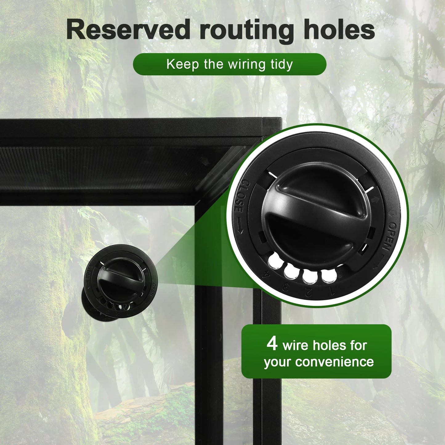 Reptile Tank Terrarium Glass Enclosure with Sliding Door & Mesh Top Secure Low Stress Habitat for Bearded Dragon Gecko Snake