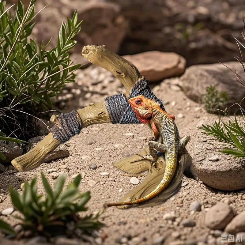 Snake Climbing Branch Resin Wood Reptile Climb Decoration Branch Aquarium And Terrarium Decoration Climbing Rope Rack For Home