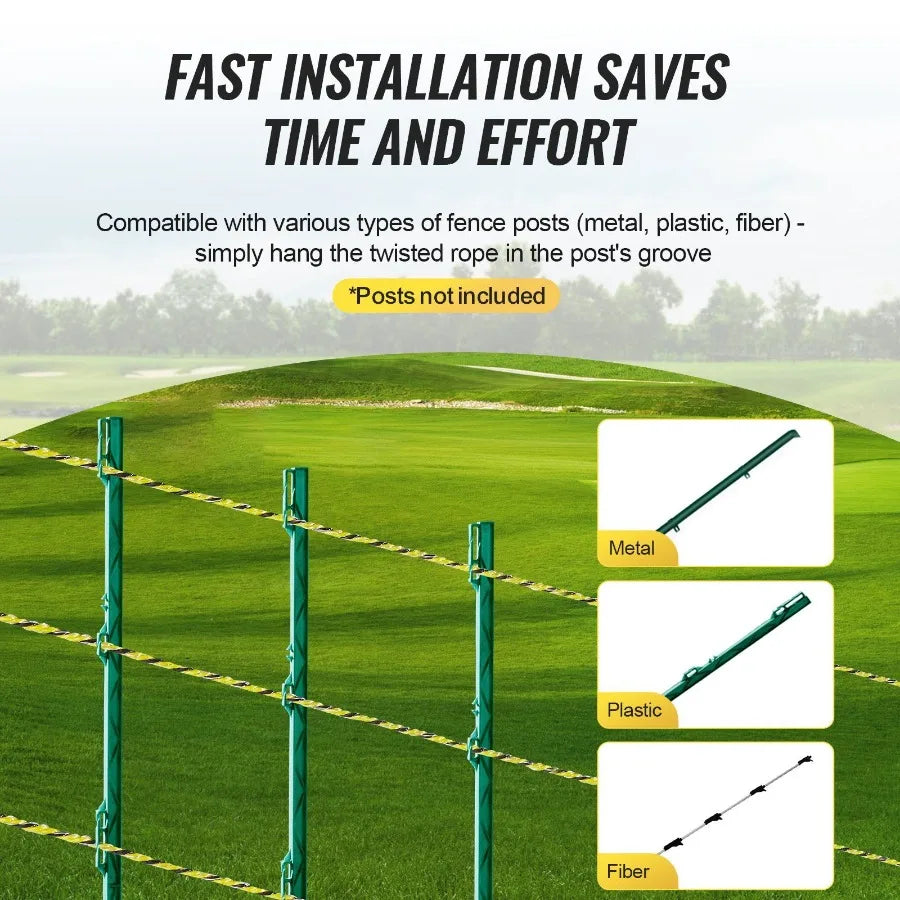 3366Ft 1026M Electric Fence Wire Fencing Polywire Horse Cattle Livestock