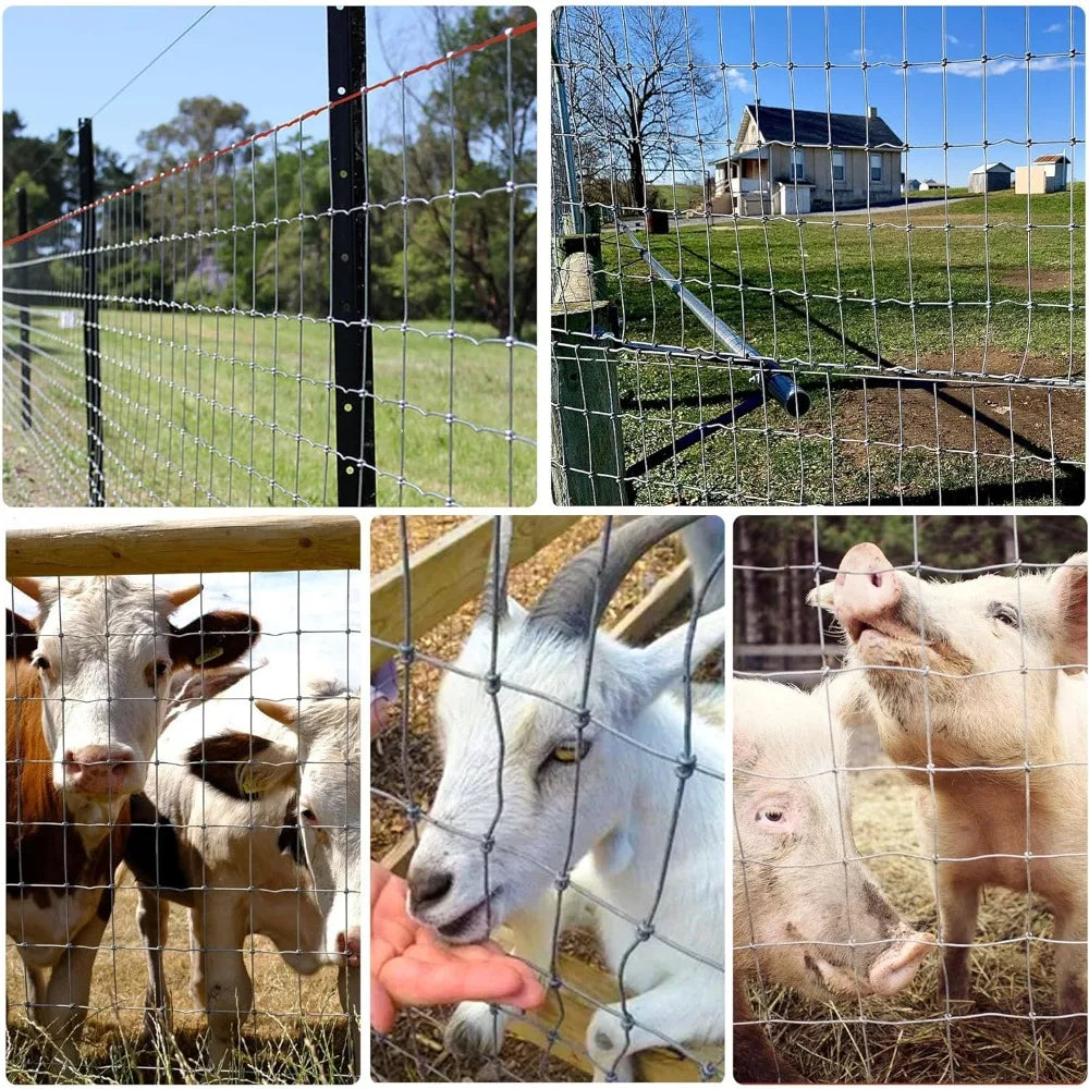 Heavy Duty 4x100ft Horse Fence with 2x4 Inch Mesh for Rust-Resistant Livestock Farming, Pasture, Garden, and Animal Enclosures